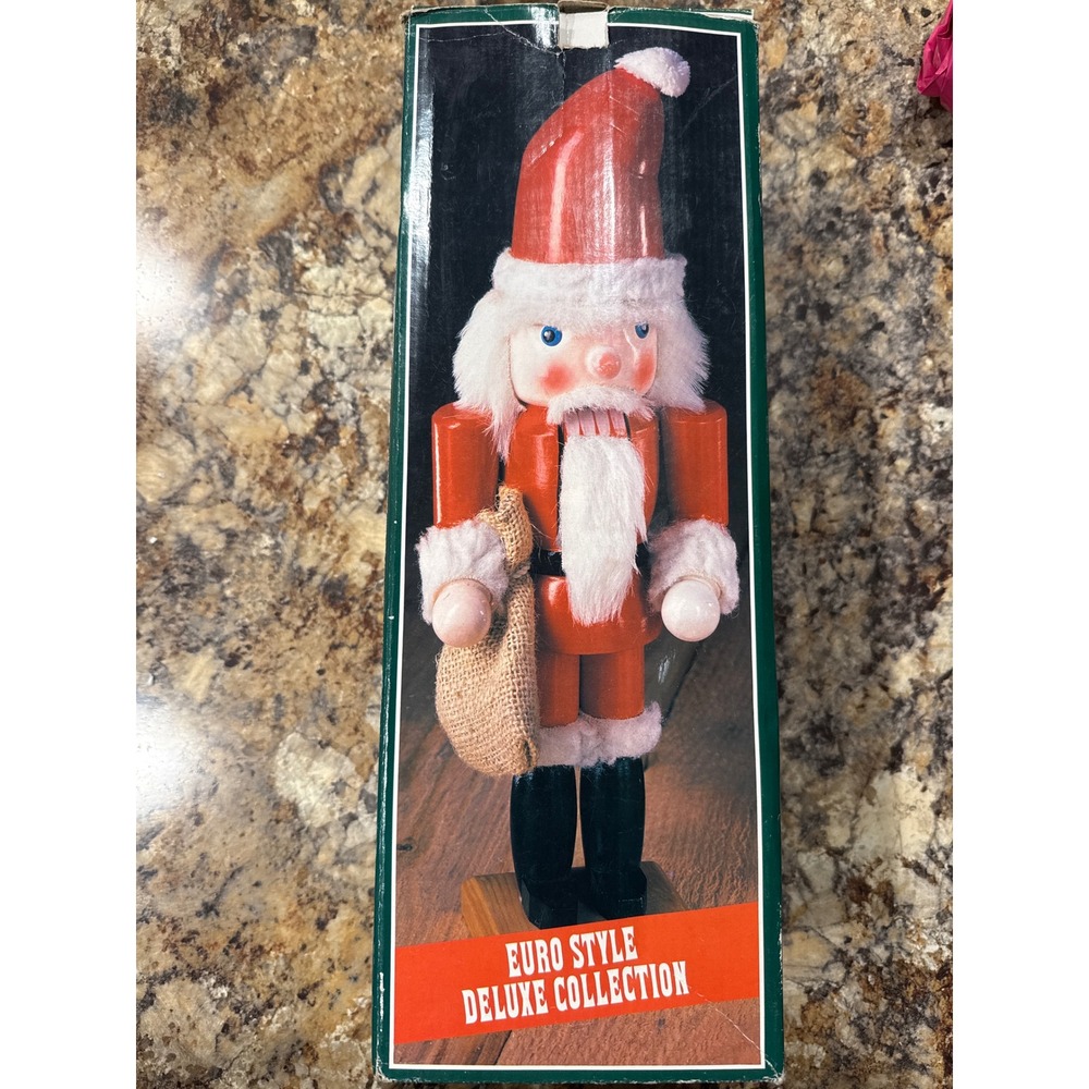 Euro Style Deluxe Collection Santa Claus Wooden Nutcracker Christmas Decor Red
